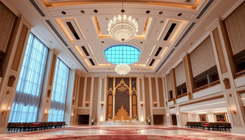 Desain interior Sutera Hall Alam Sutera dengan pencahayaan mewah
