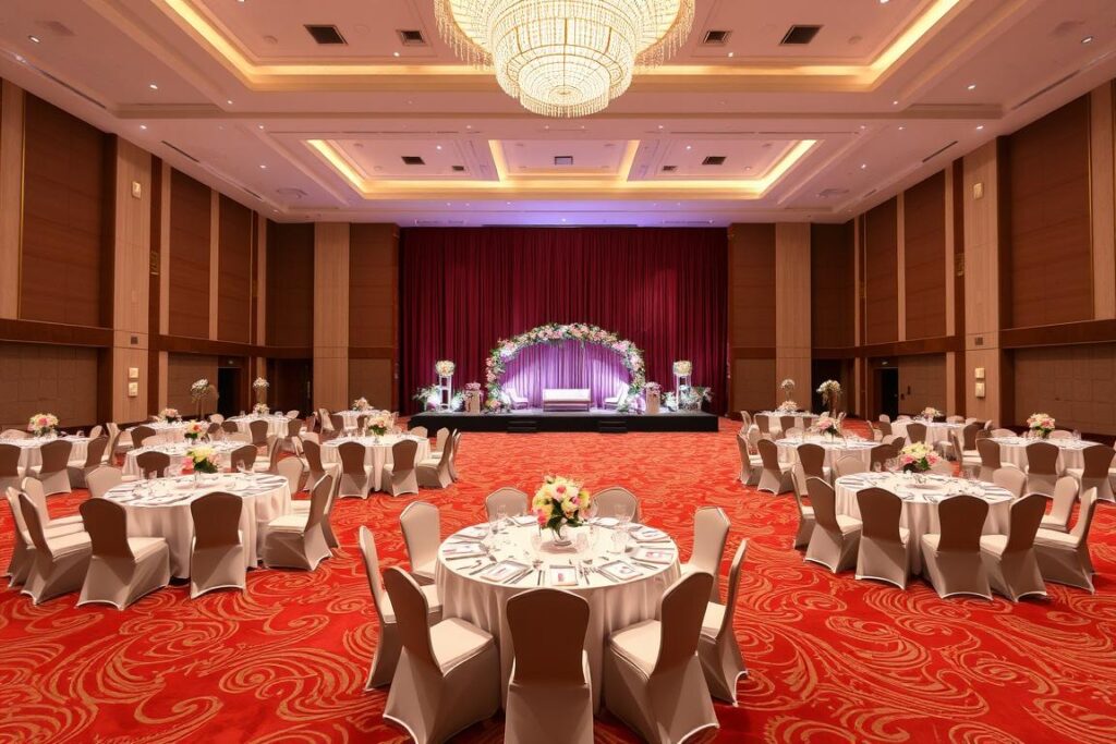 Setup pernikahan dengan kapasitas besar di Sutera Hall Alam Sutera